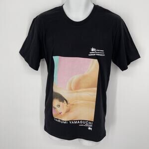 Stussy Harumi Yamaguchi Artist Series 2 Summer 2017 Black T-Shirt NEW Mens Sz S